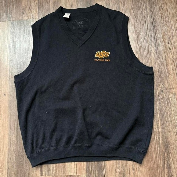 Cutter & Buck Other - Cutter & Buck‎ Oklahoma State Vest Mens Medium Black OSU Logo Knit Sweater